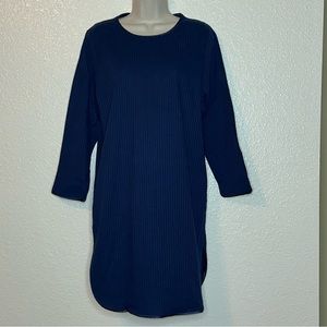 Calida Switzerland Navy Blue Nightgown Long Sleeve